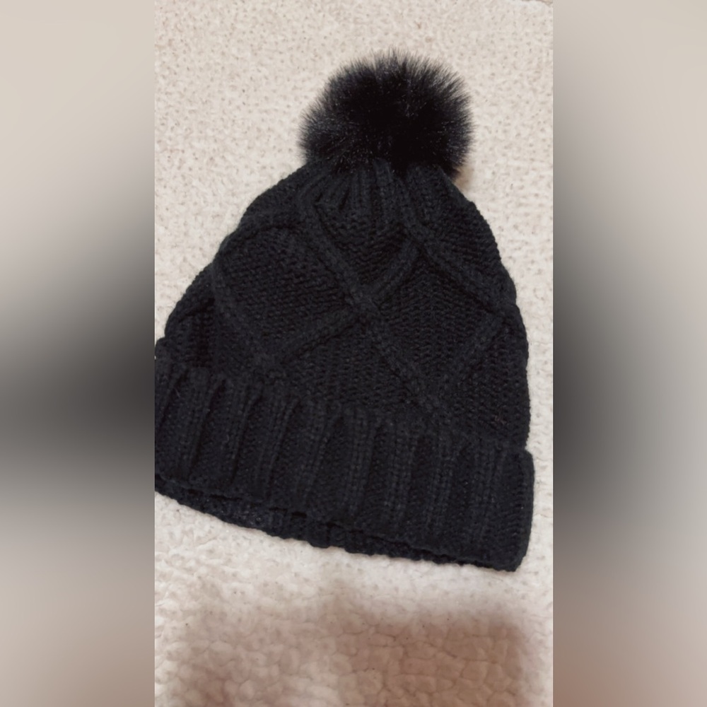 Cozy Black Knit Beanie with Pom Pom